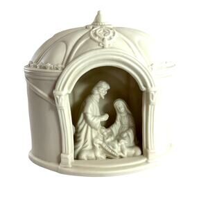 Nativity Scene Figurine Dome Shaped Christmas Decoration Religious Decor no ligh